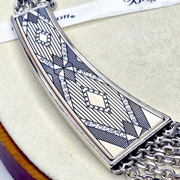 Brighton Kenya Multi Strand Statement Collar Necklace Silver-plated - Picture 5 of 12